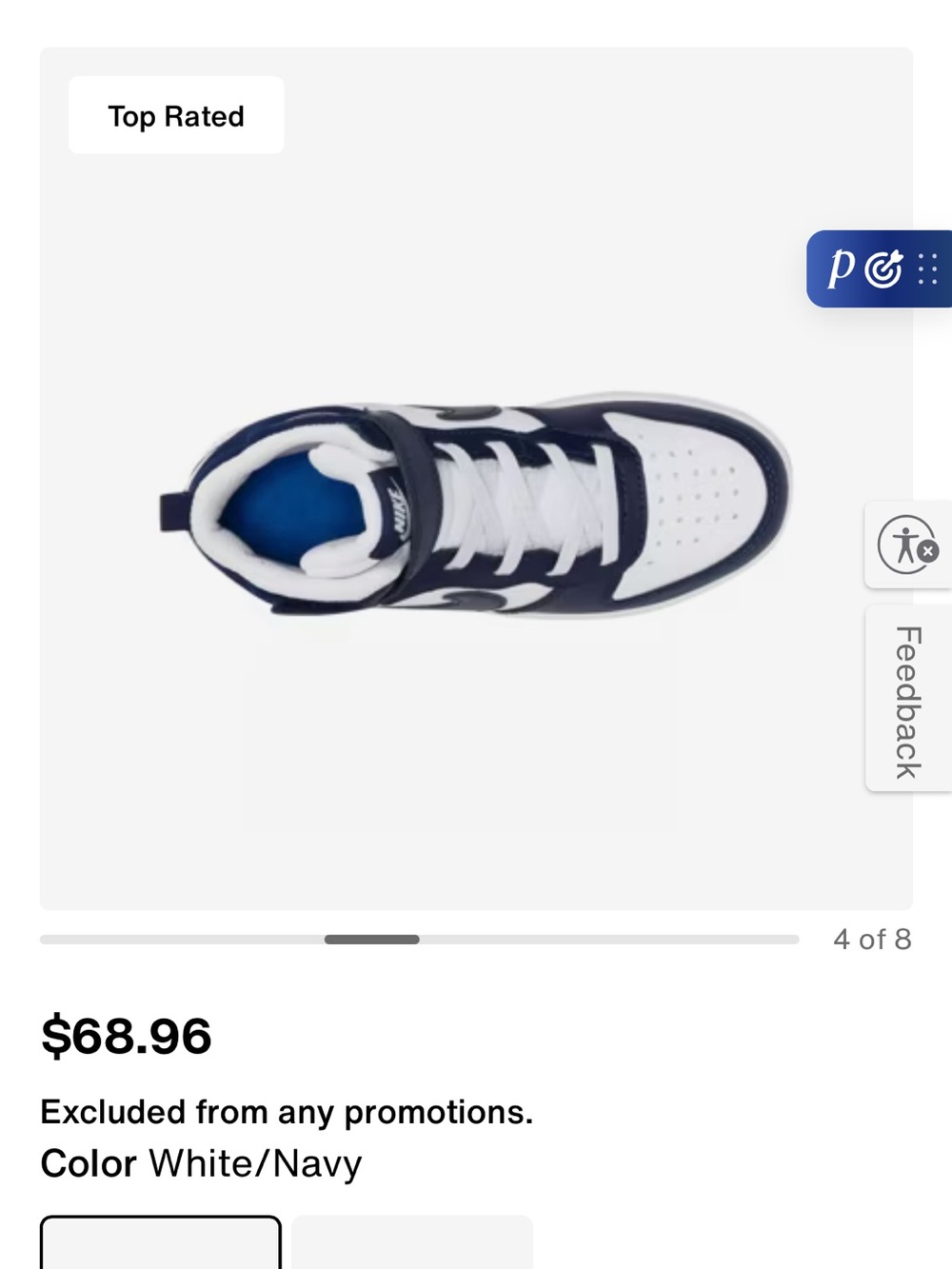 Nike White and Navy High-Top Sneakers - Picture 4 of 8